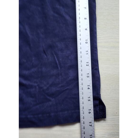 TOP/BLOUSE-QUACKER FACTORY-Navy Blue-V-Neck-Rhinestones-Studs-3/4 Sleeve-XL - Picture 13 of 14